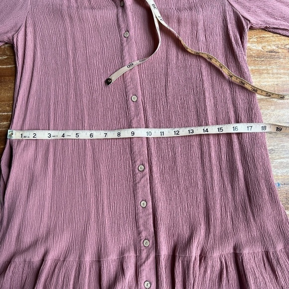Knee Length Long Sleeve Button Down Dress Rose Colored Size S/M by Wishl… - Picture 6 of 9
